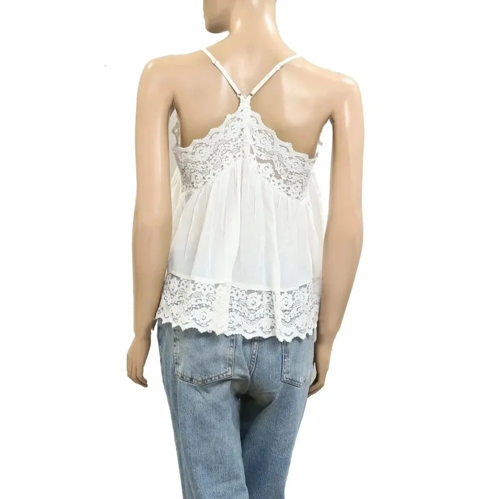 Intimately Free People Fiona Cami Blouse Top Tank Sleeveless Slip Lace M 289763